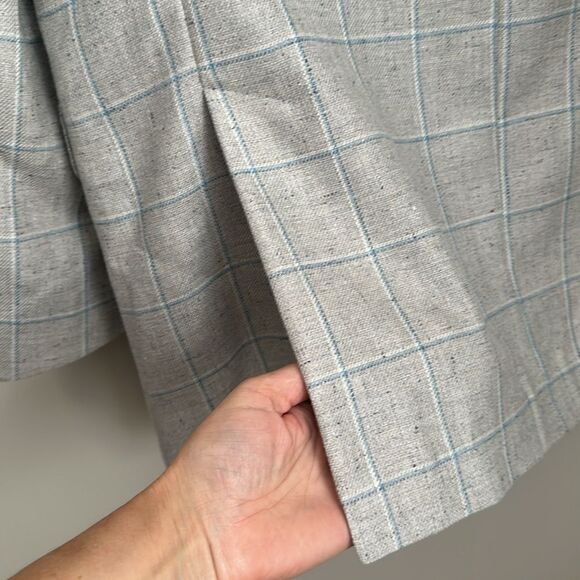 Westport Black Windowpane Grey/Blue 2 Button Wool/Silk Unlined Sports coat 44XL - Picture 7 of 15